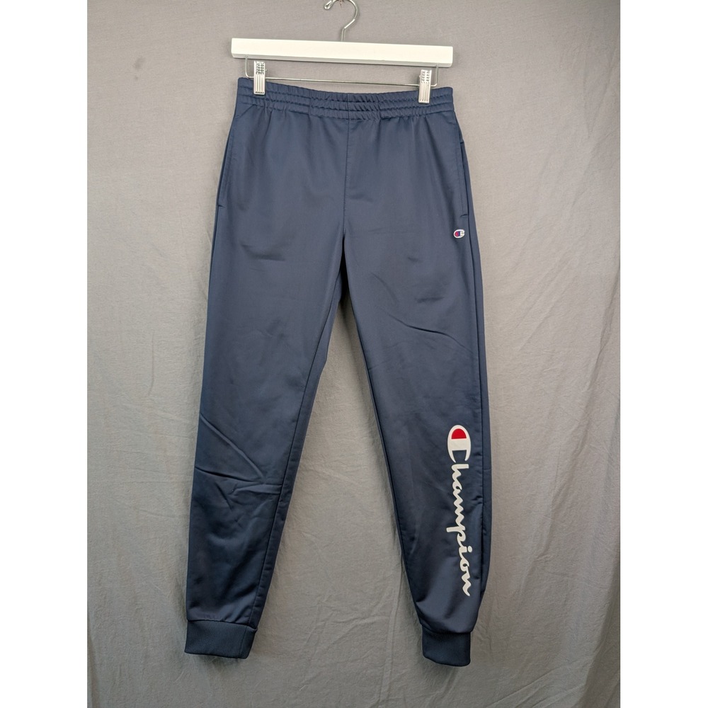 Champion Boys Navy Blue Script Logo‎ Jogger Sweatpants Size L 14/16